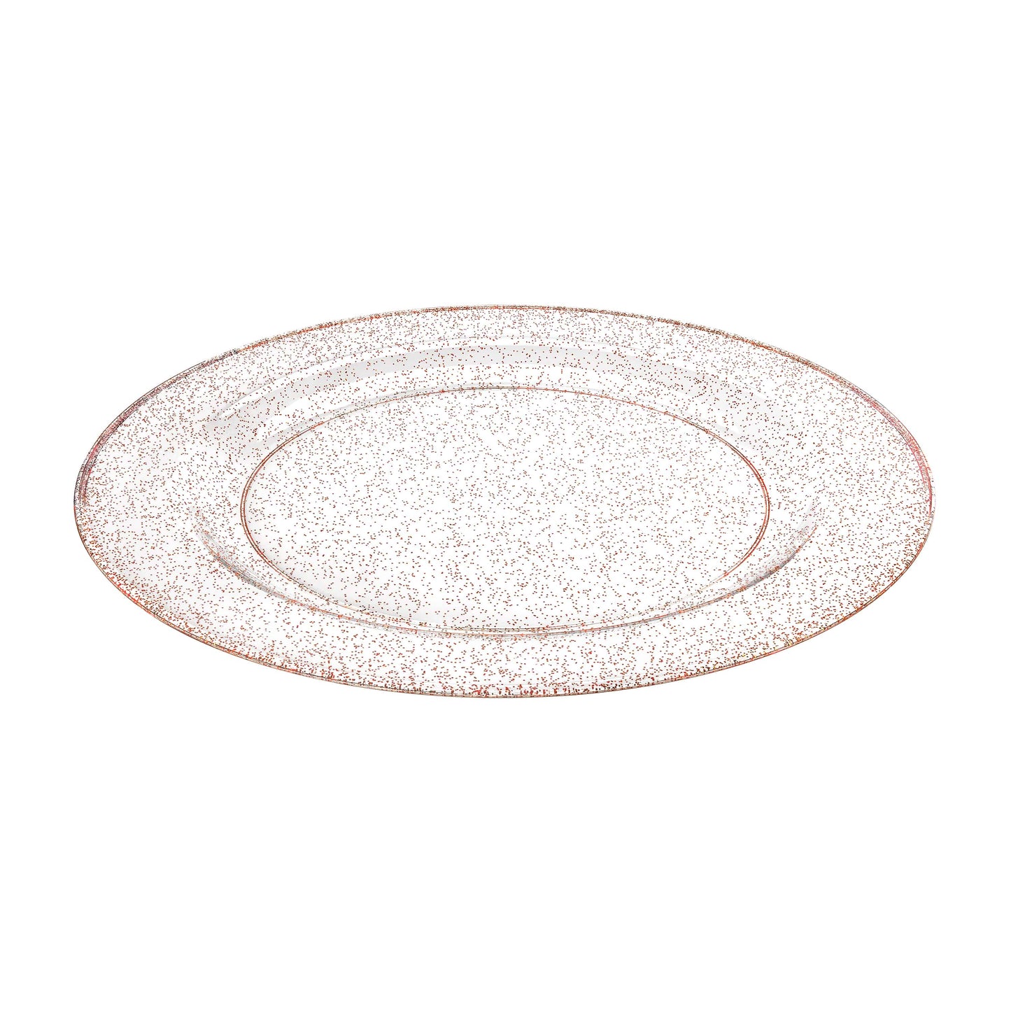 Glitter Premium Plastic Round Dinnerware - Pink Plate