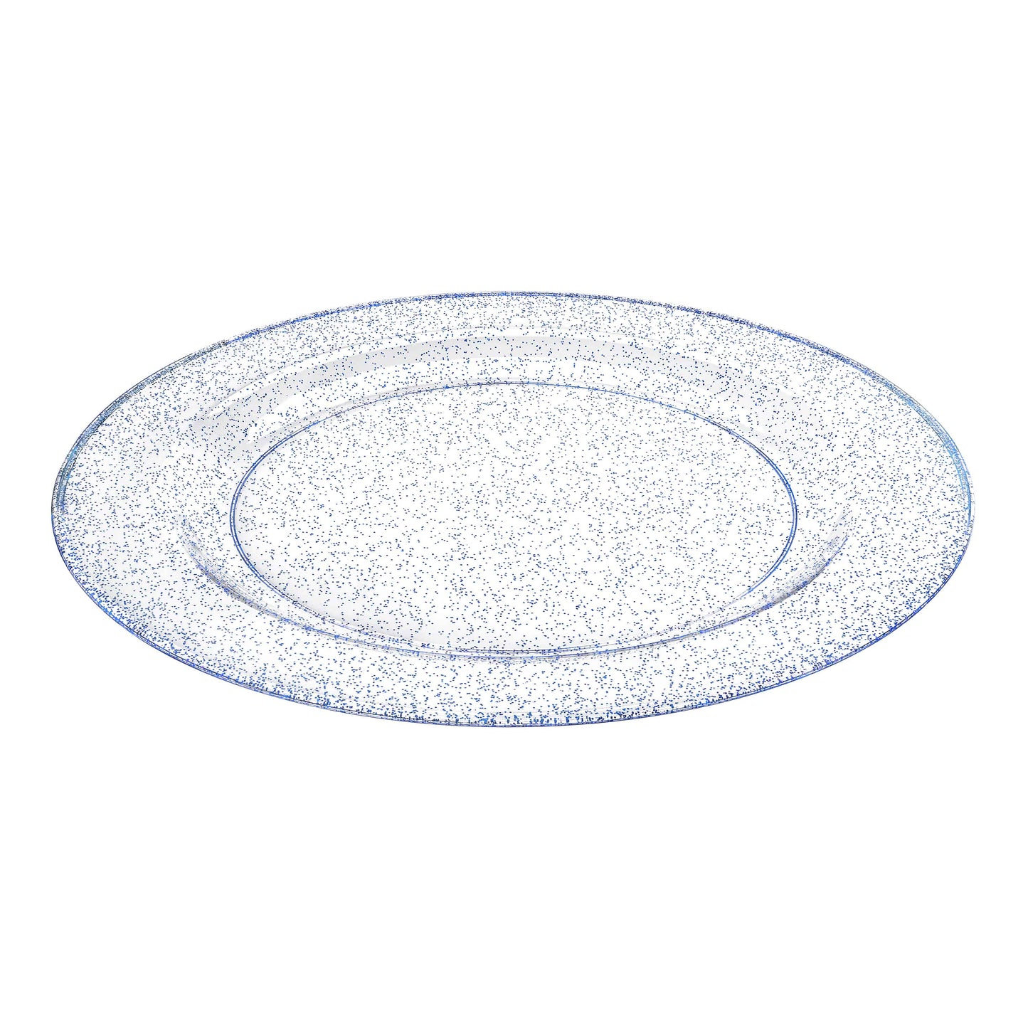 Glitter Premium Plastic Round Dinnerware - Blue Plate