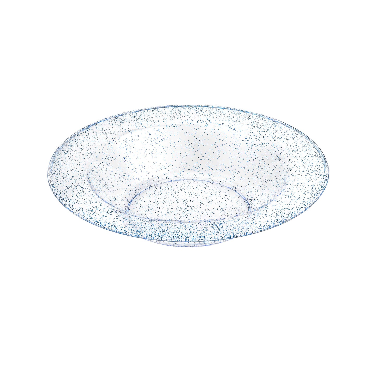 Glitter Premium Plastic Round Dinnerware - Blue Bowl