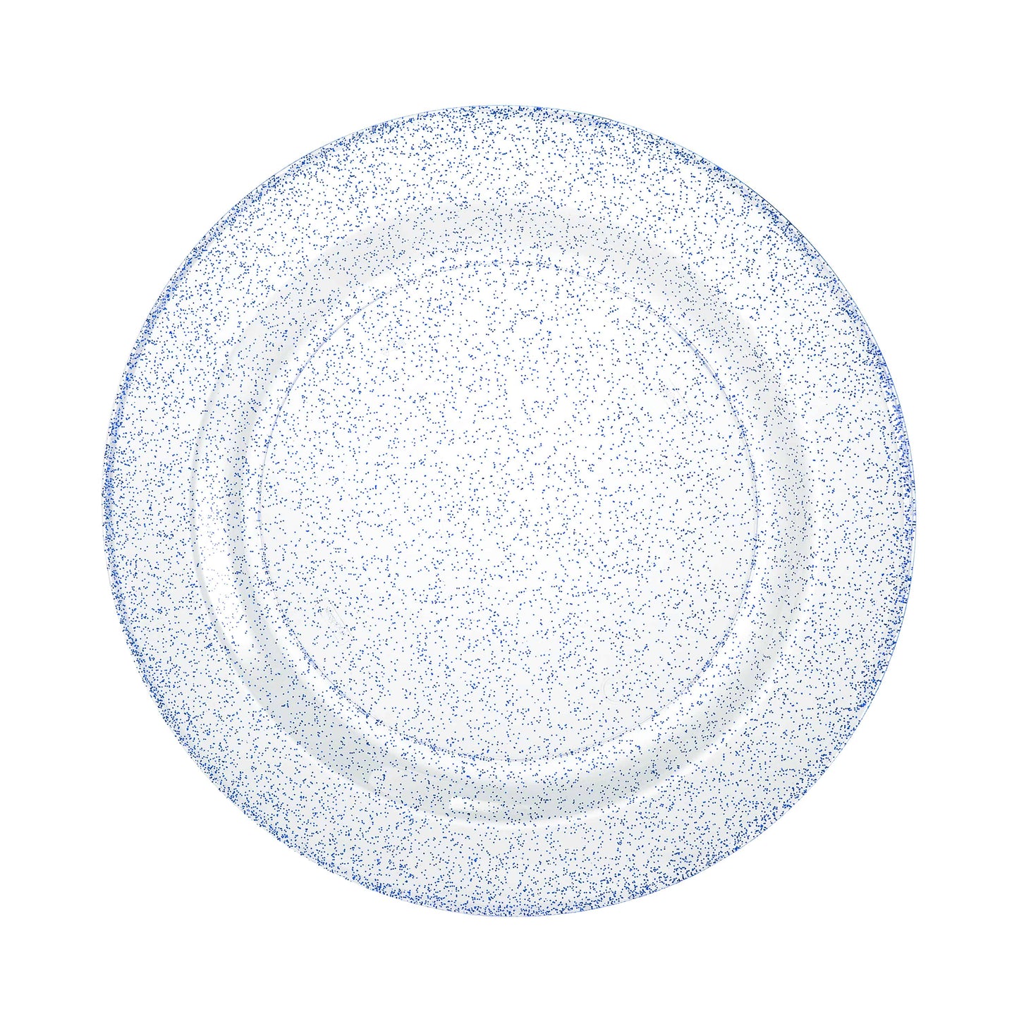 Glitter Premium Plastic Round Dinnerware - Blue Plate