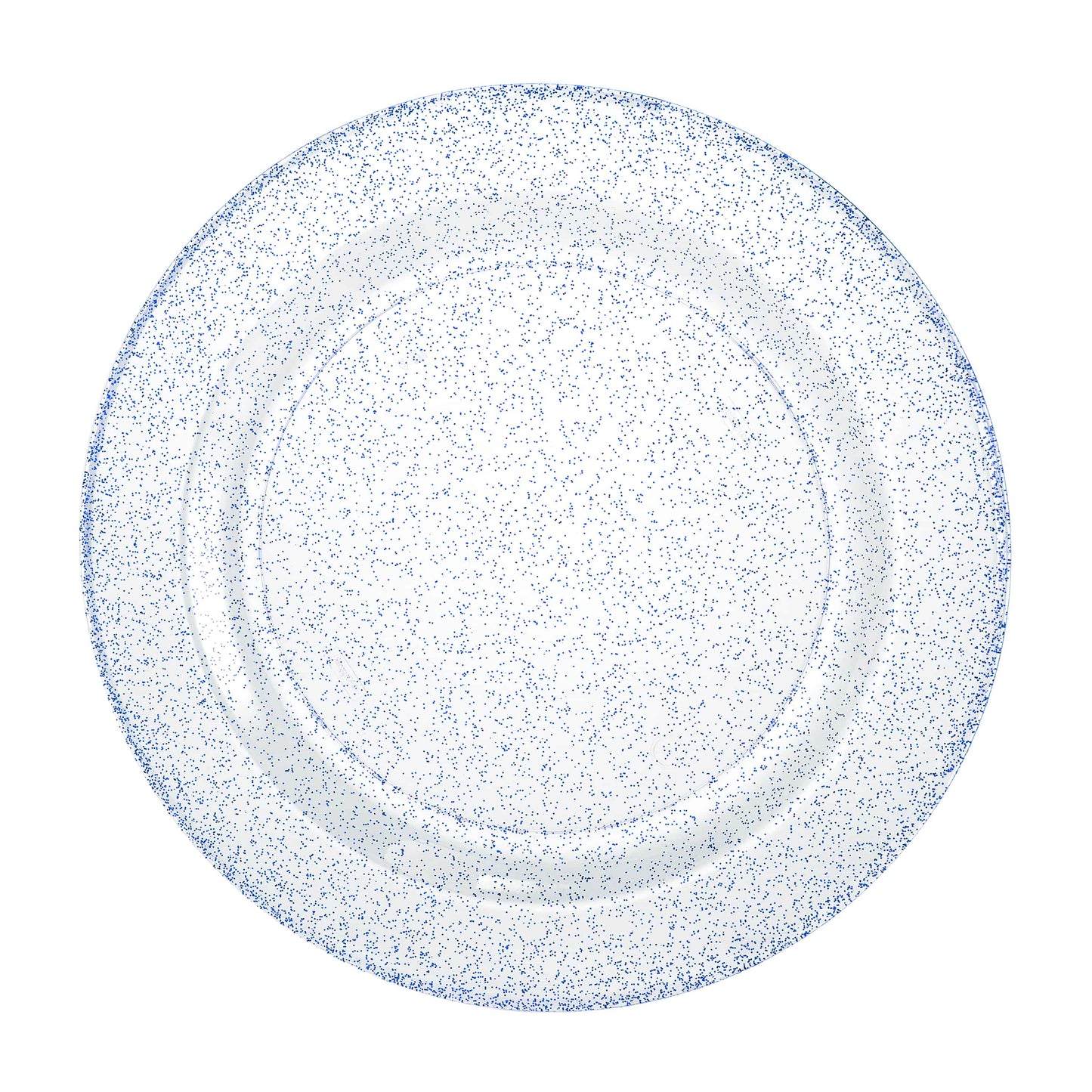 Glitter Premium Plastic Round Dinnerware - Blue Plate