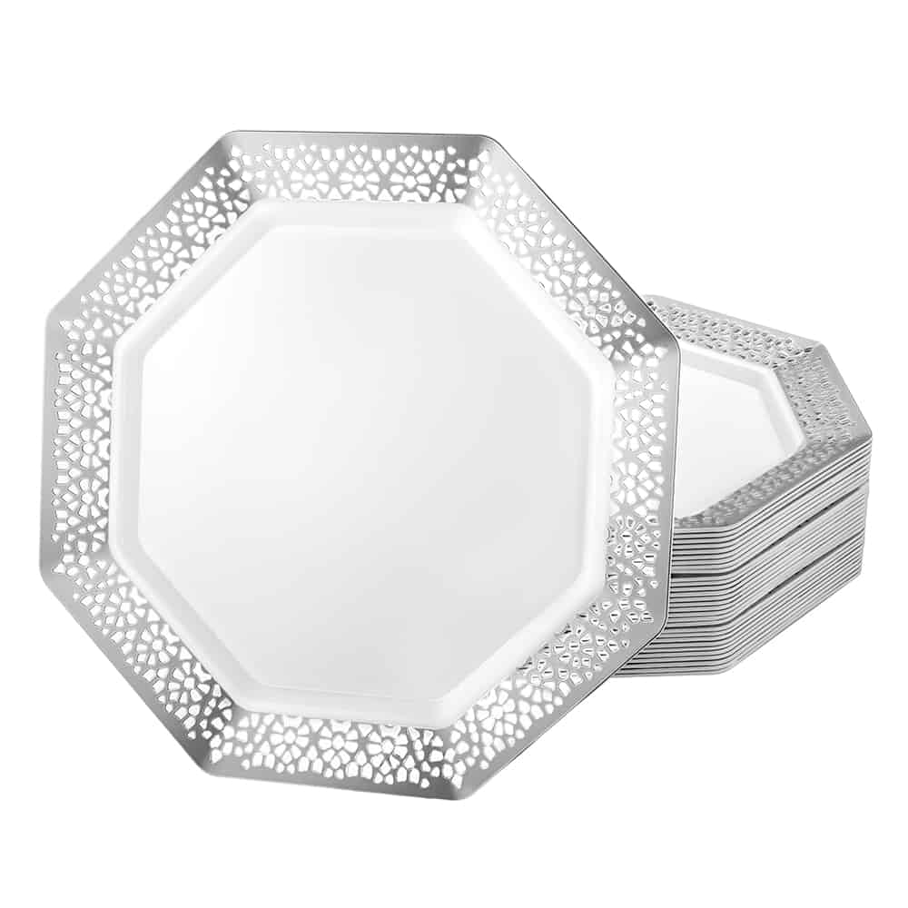 Lacetagon Premium Plastic Octagonal Dinnerware