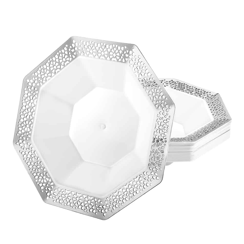 Lacetagon Premium Plastic Octagonal Dinnerware