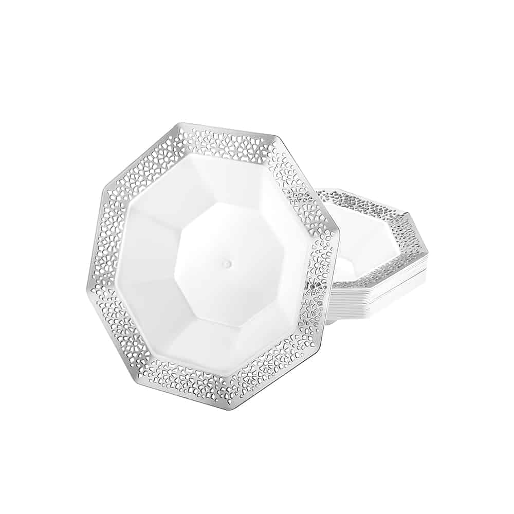 Lacetagon Premium Plastic Octagonal Dinnerware - King Zak