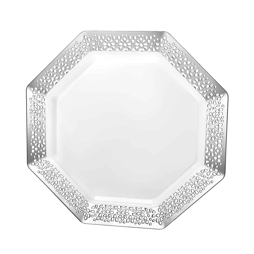 Lacetagon Premium Plastic Octagonal Dinnerware