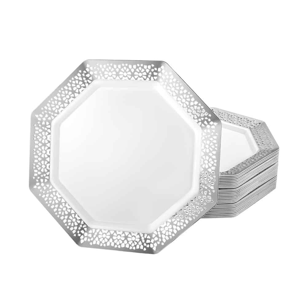 Lacetagon Premium Plastic Octagonal Dinnerware - King Zak