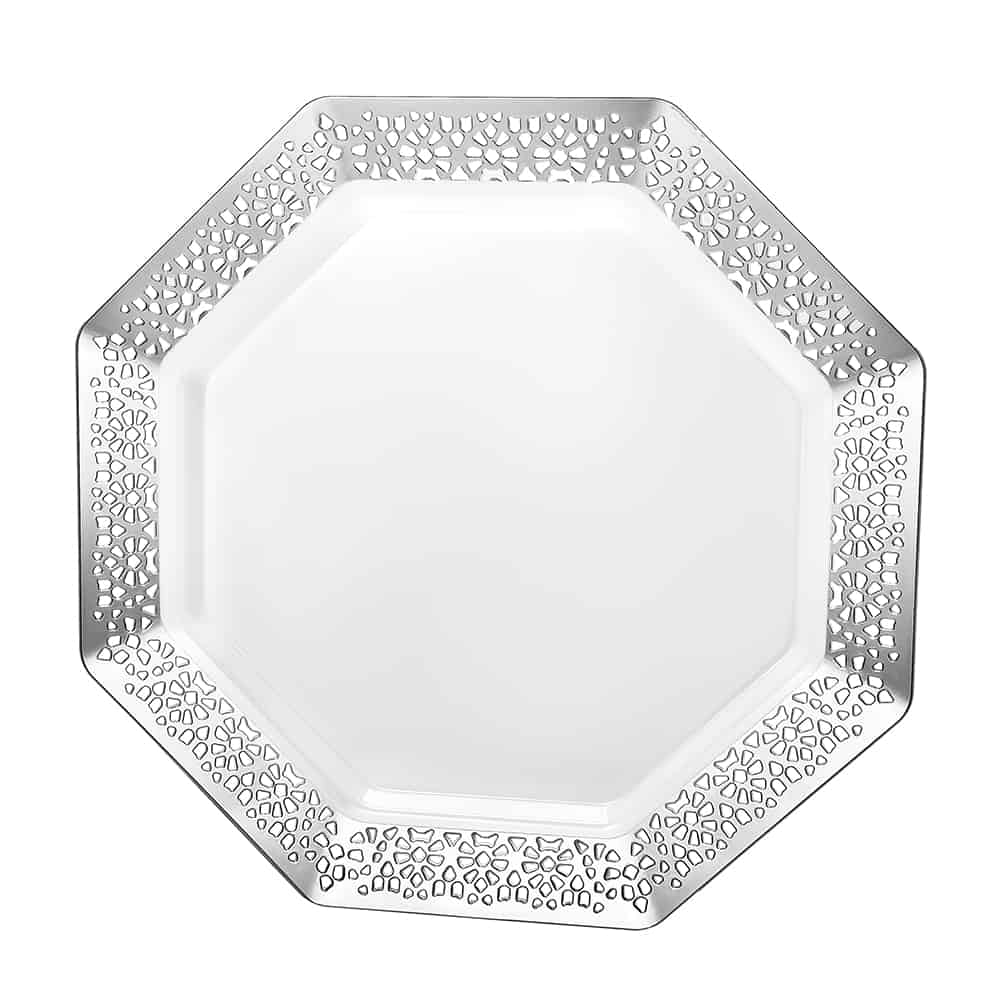 Lacetagon Premium Plastic Octagonal Dinnerware - King Zak