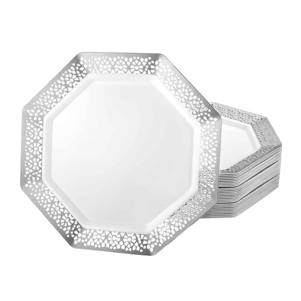 Lacetagon Premium Plastic Octagonal Dinnerware - King Zak