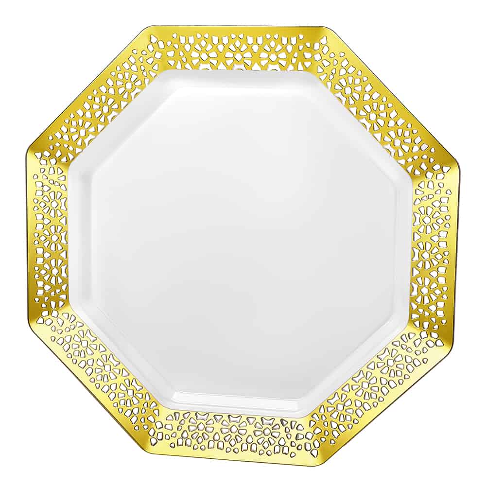 Lacetagon Premium Plastic Octagonal Dinnerware