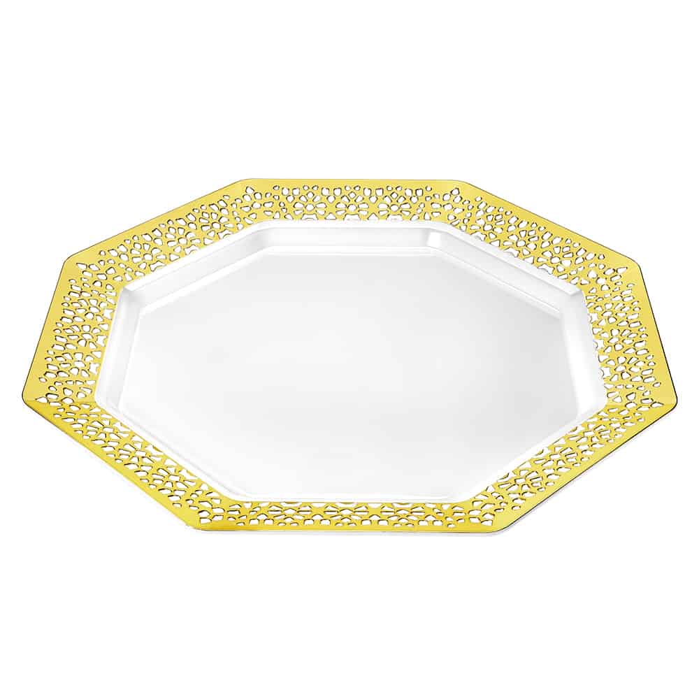 Lacetagon Premium Plastic Octagonal Dinnerware