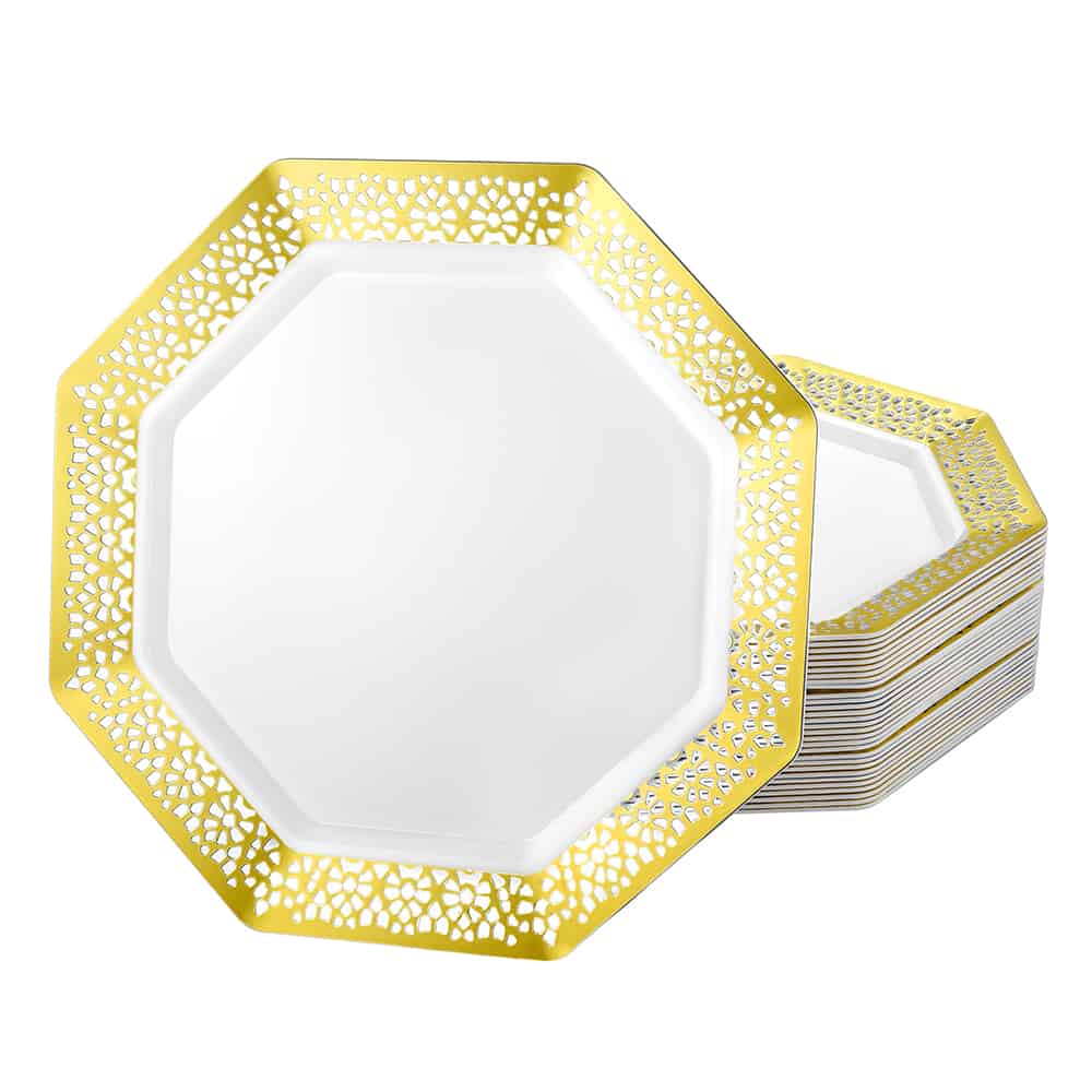 Lacetagon Premium Plastic Octagonal Dinnerware