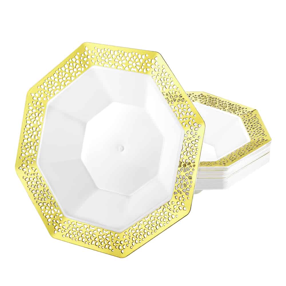 Lacetagon Premium Plastic Octagonal Dinnerware