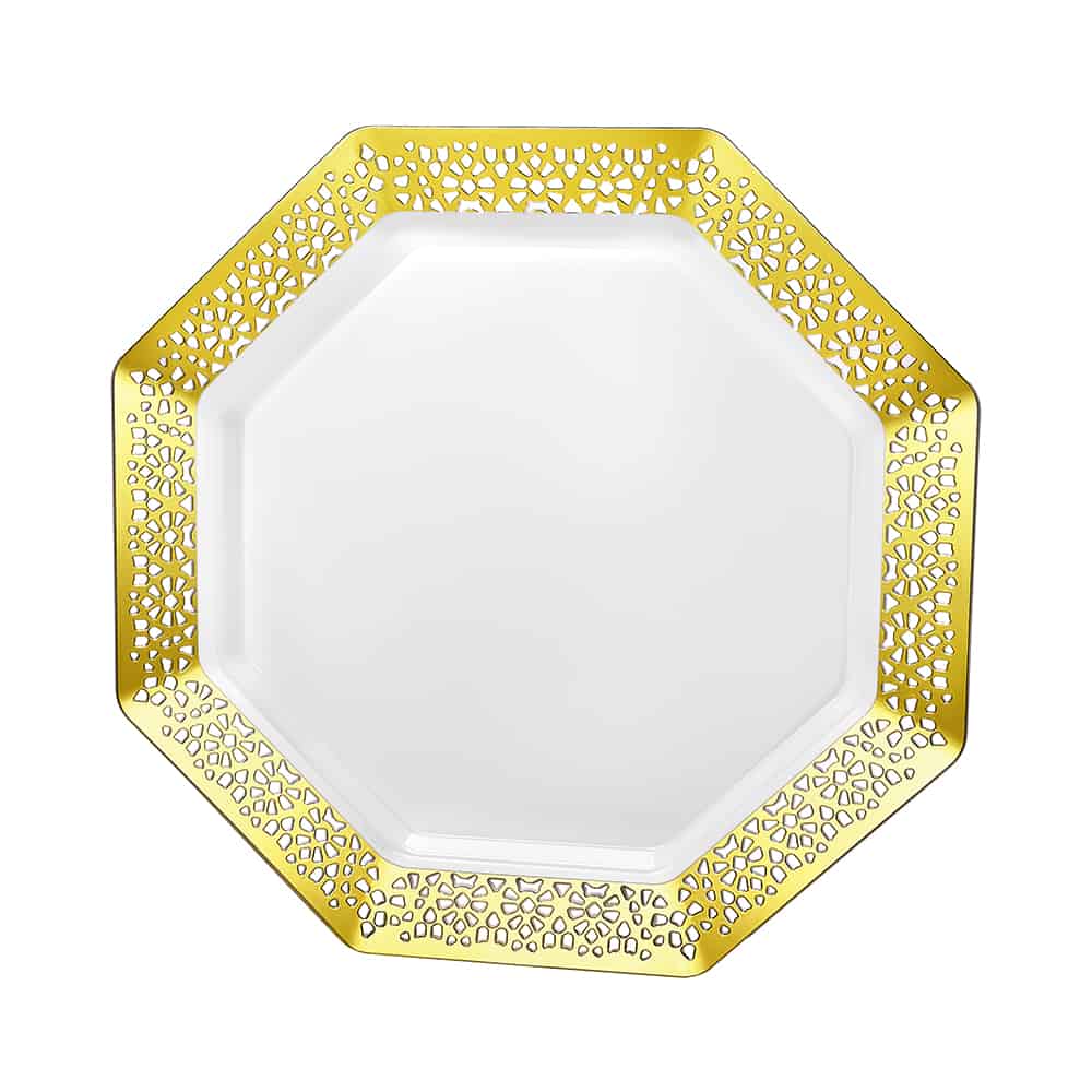 Lacetagon Premium Plastic Octagonal Dinnerware