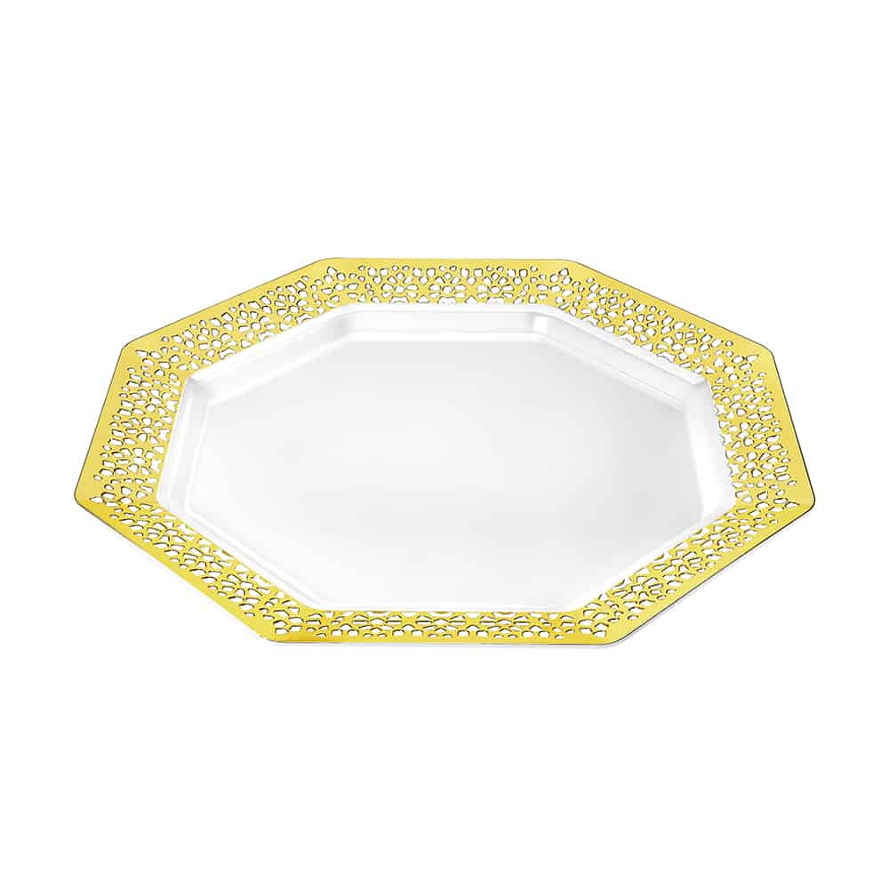 Lacetagon Premium Plastic Octagonal Dinnerware