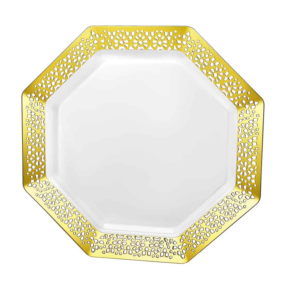 Lacetagon Premium Plastic Octagonal Dinnerware