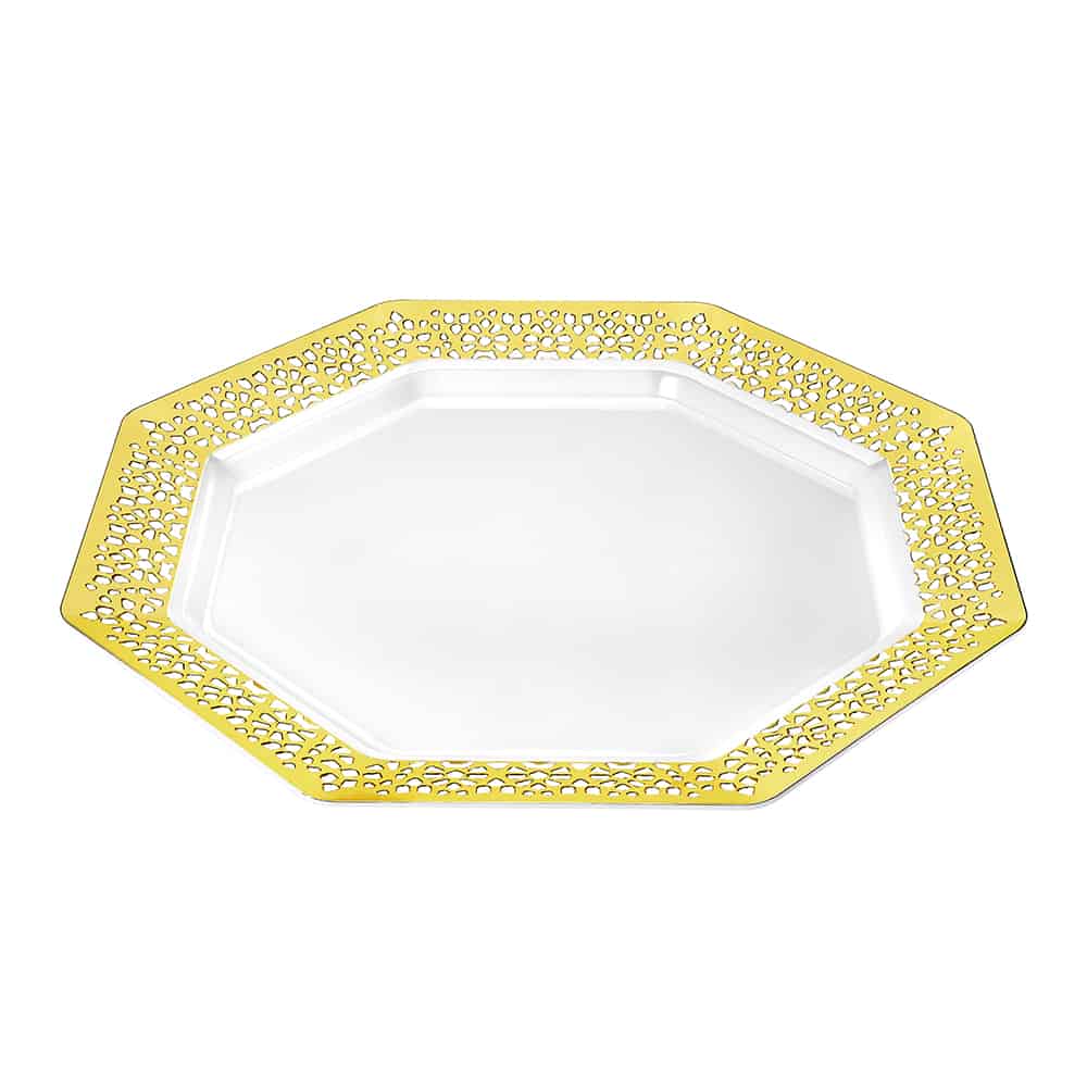 Lacetagon Premium Plastic Octagonal Dinnerware