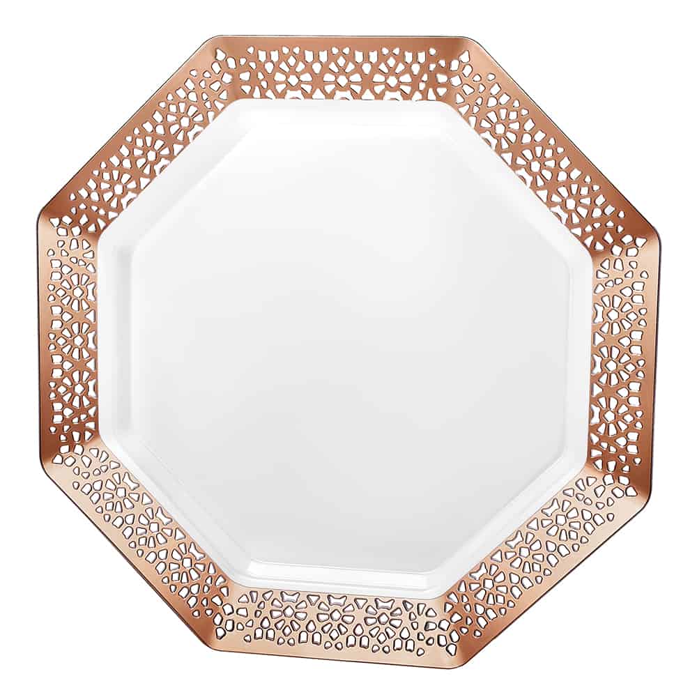 Lacetagon Premium Plastic Octagonal Dinnerware