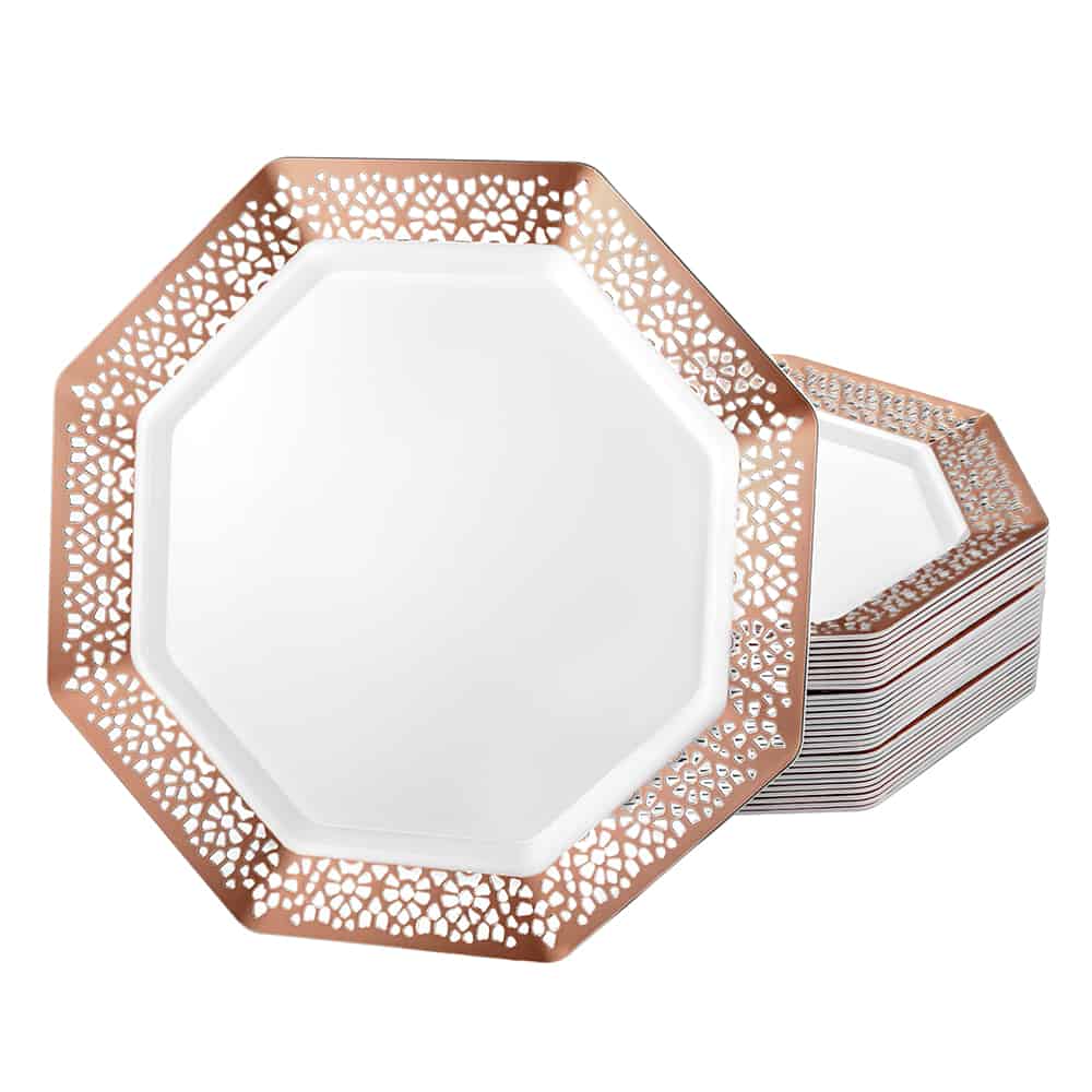 Lacetagon Premium Plastic Octagonal Dinnerware - King Zak