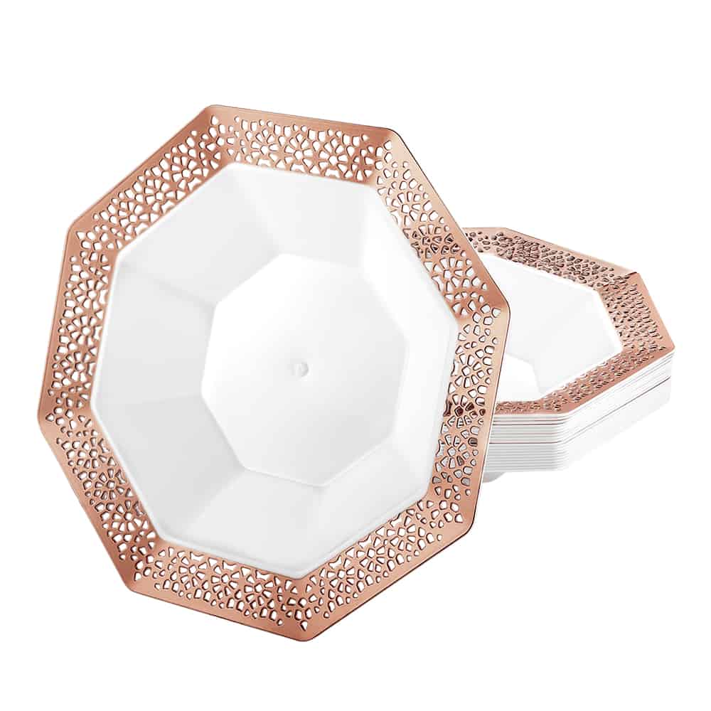 Lacetagon Premium Plastic Octagonal Dinnerware