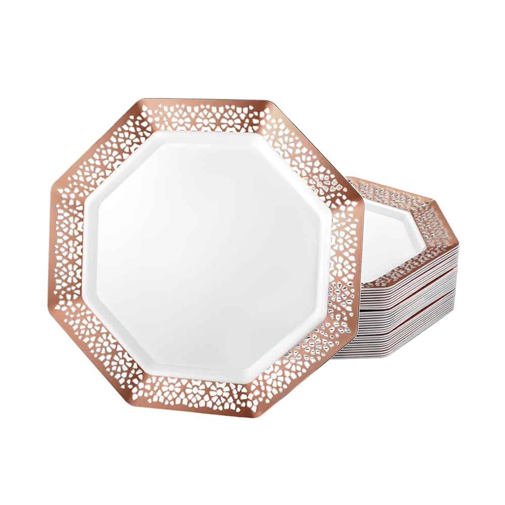 Lacetagon Premium Plastic Octagonal Dinnerware