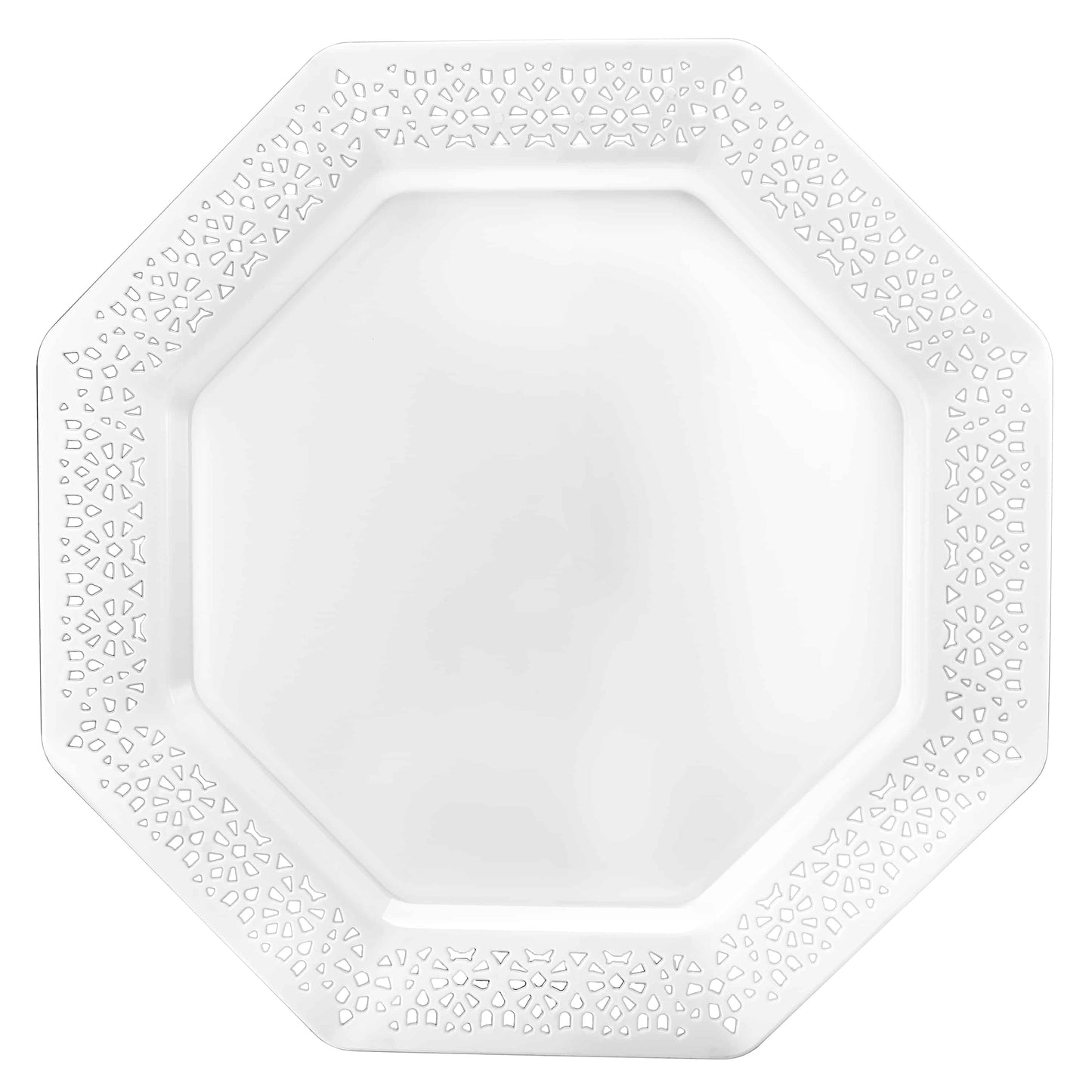 Lacetagon Premium Plastic Octagonal Dinnerware Plate - King Zak