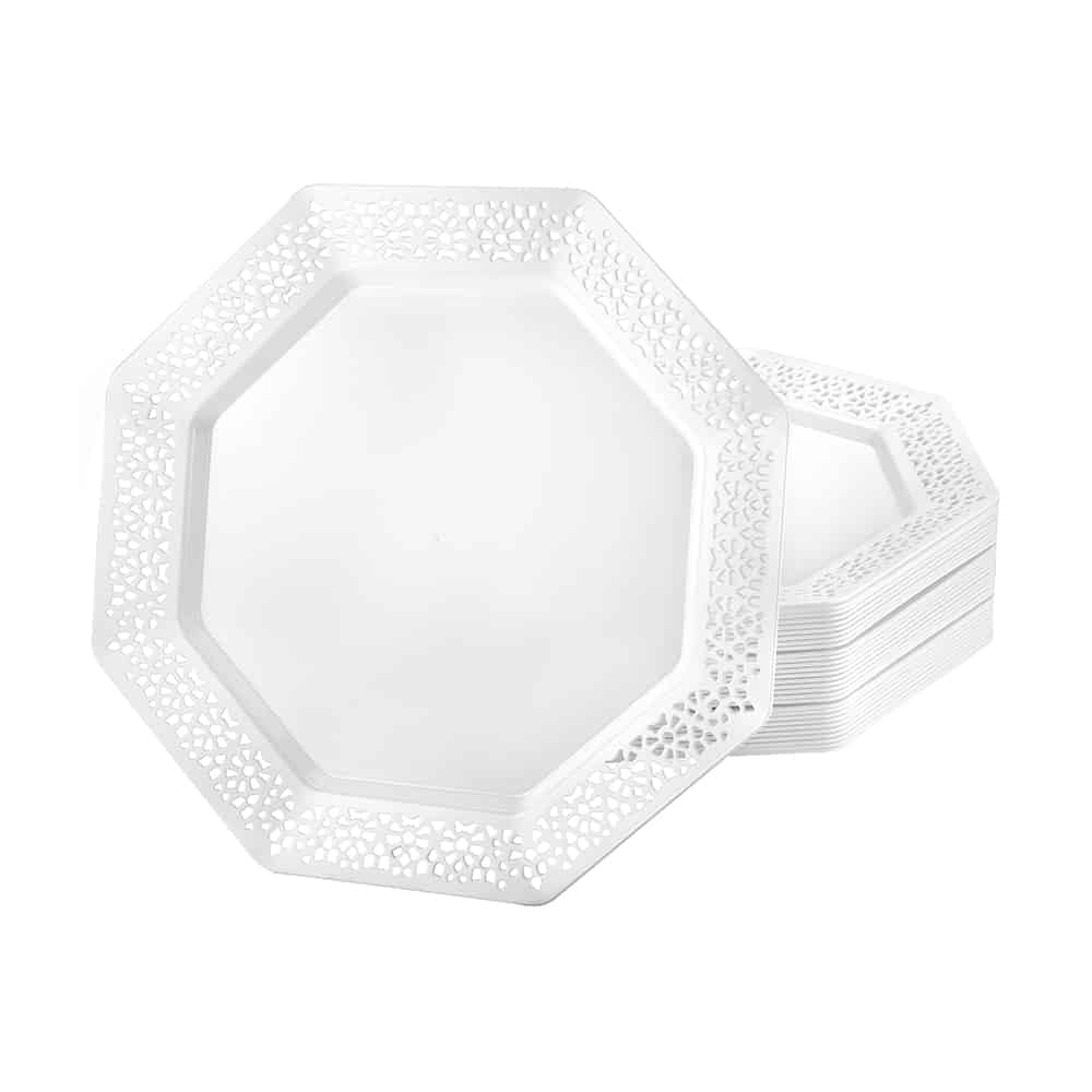 Lacetagon Premium Plastic Octagonal Dinnerware