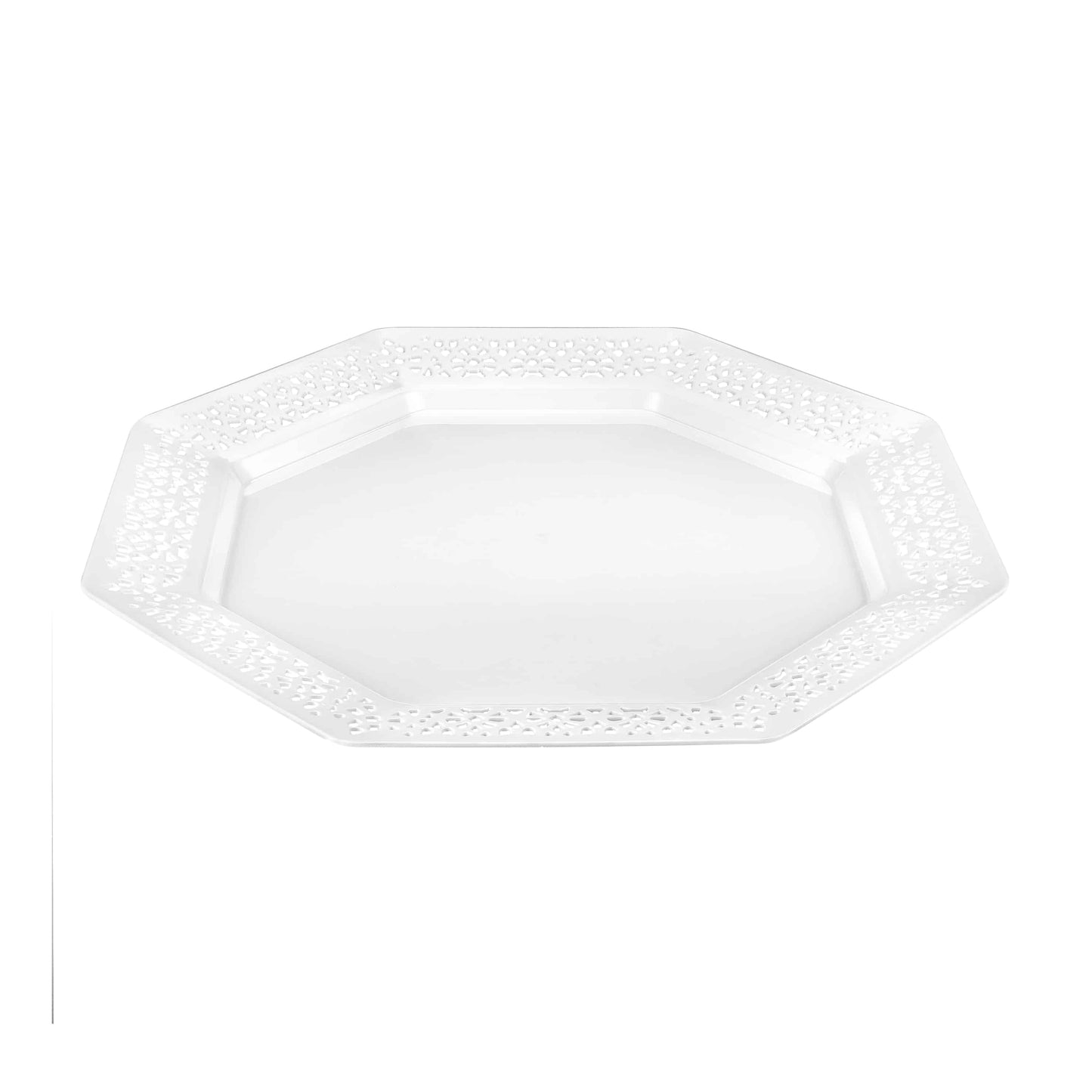 Lacetagon Premium Plastic Octagonal Dinnerware: 7.25" plate