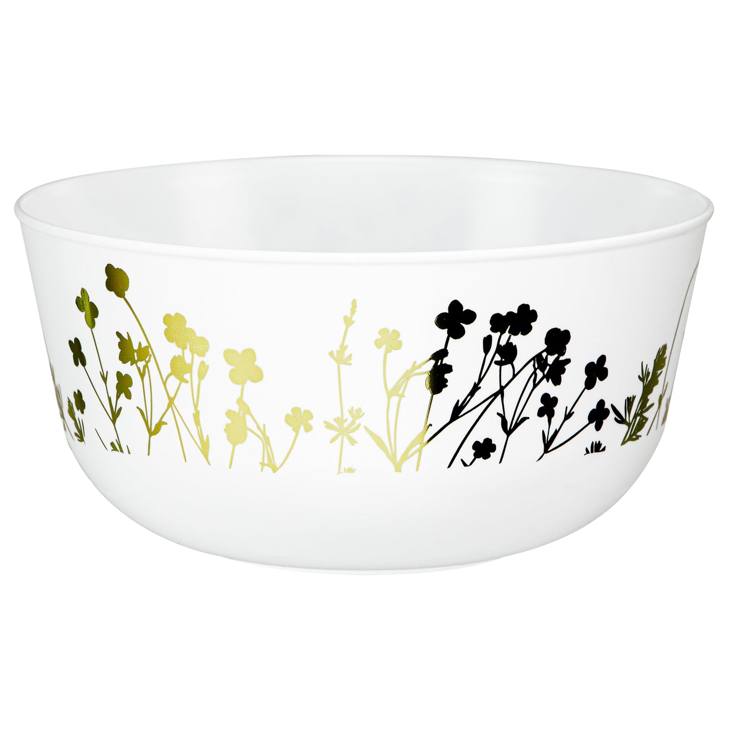 Contemporary Wildflower Premium Plastic Round Bowl Gold