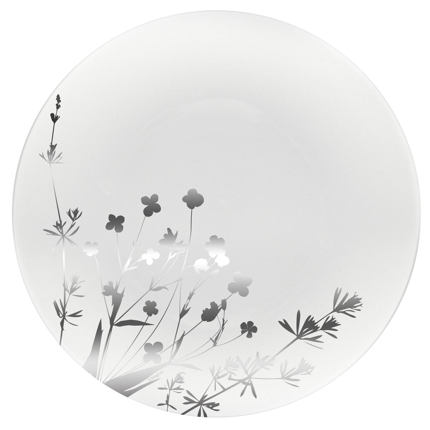 Contemporary Wildflower Premium Plastic Round Plate Sliver