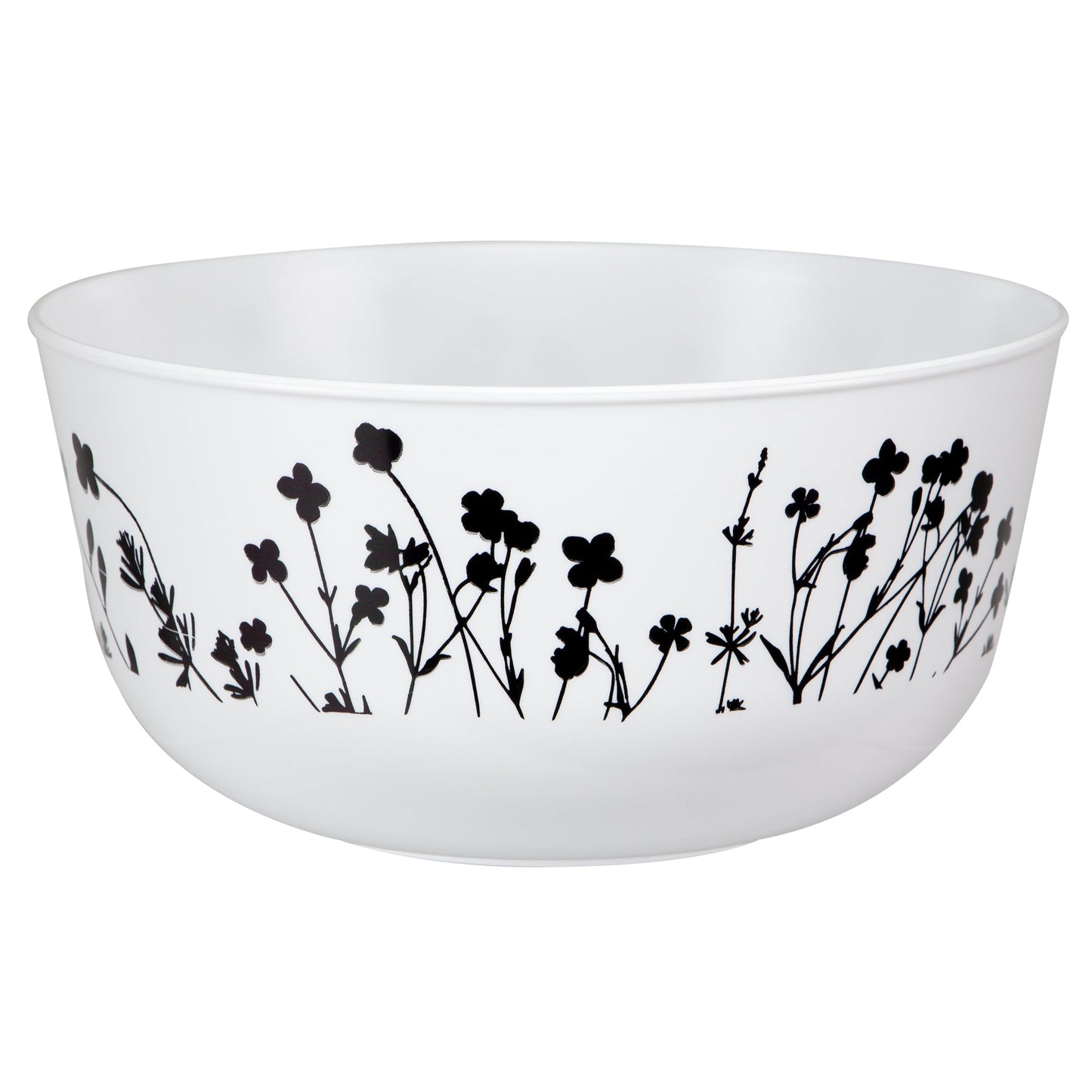 Contemporary Wildflower Premium Plastic Black Bowl