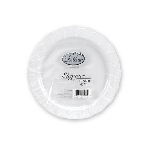 Elegance Premium Plastic Round Dinnerware: 7.5" Plate