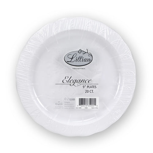 Elegance Premium Plastic Round Dinnerware: 9" Plate