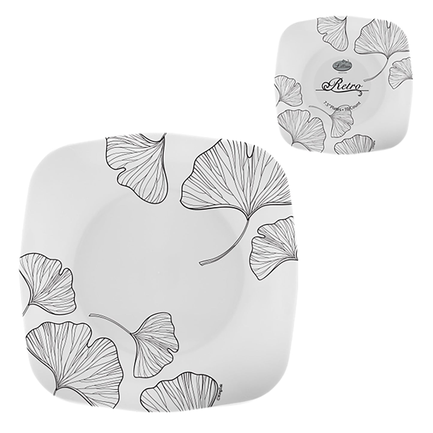 Gingko Premium Plastic Retro Square Plate Back