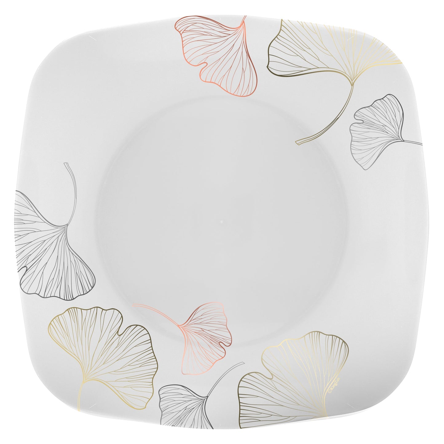 Gingko Premium Plastic Retro Square Dinner Plate