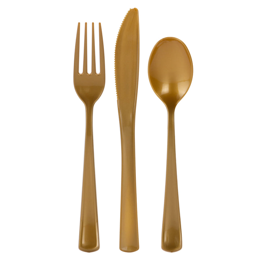 Premium Cutlery Combo Set – Sturdy Disposable Plastic Forks, Spoons & Knives [576 count]