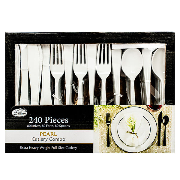 Cutlery Combo Set – Large Count Disposable Plastic Utensils for Wholesale & Bulk Use [2,400 count]