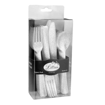 Glitter Premium Plastic Cutlery Combo - King Zak