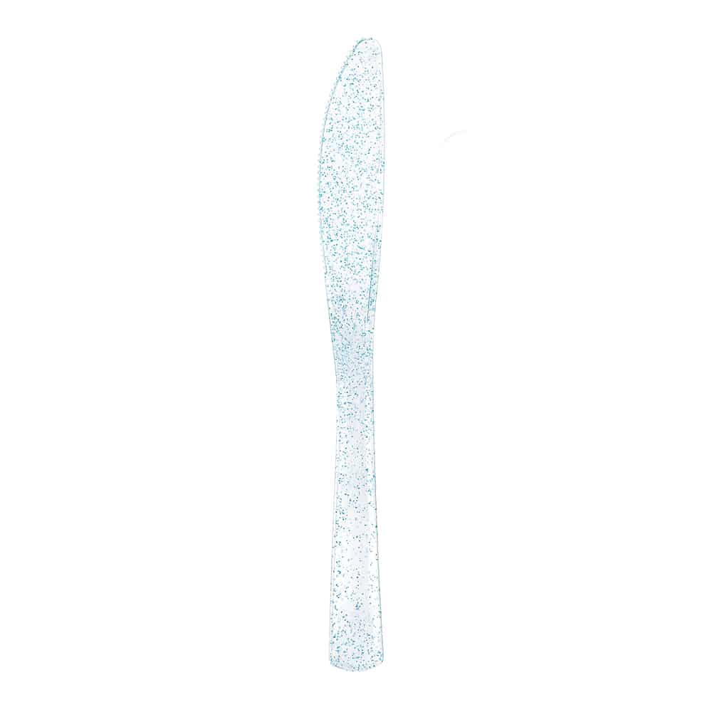 Glitter Premium Plastic Cutlery Combo - Blue Knife