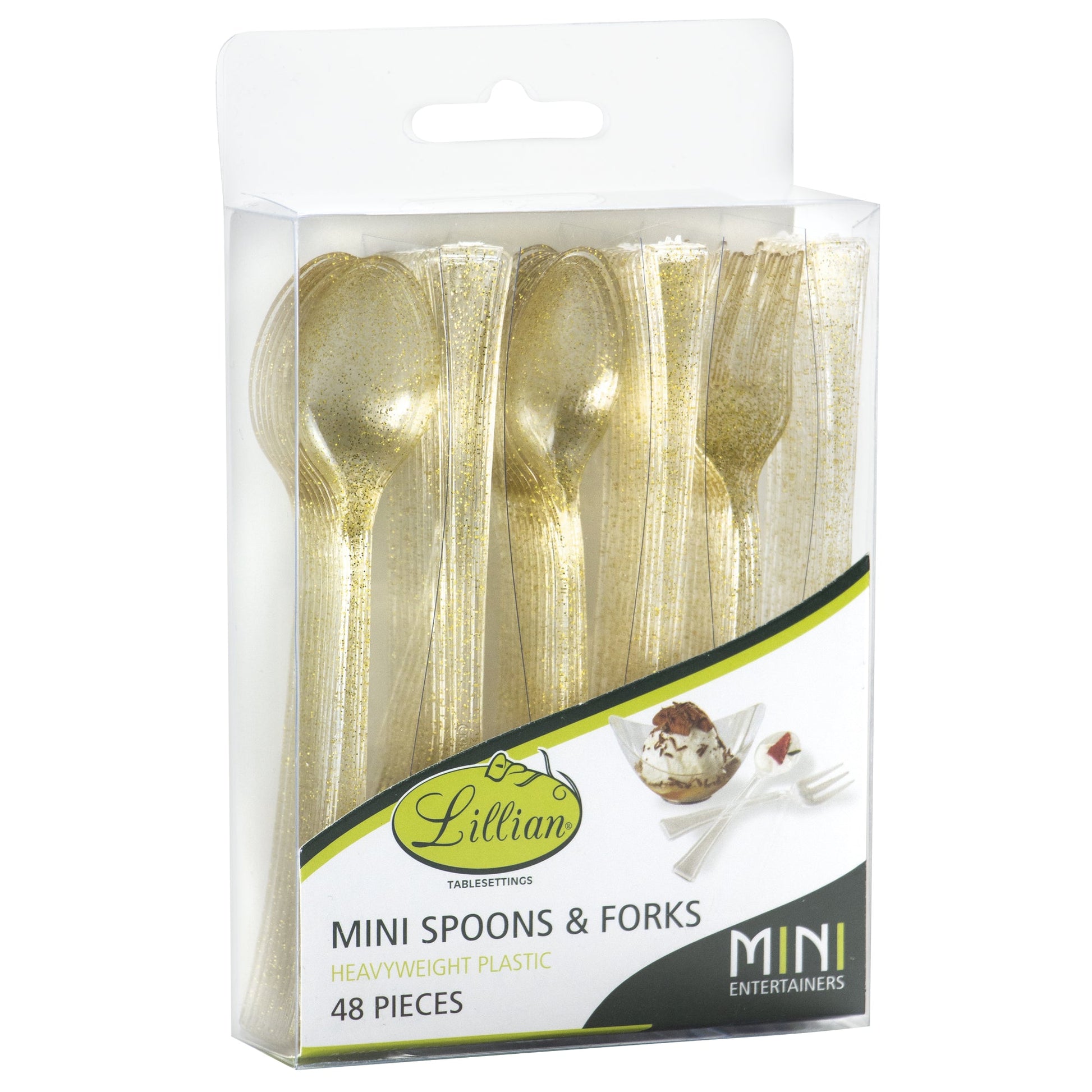 Mini Glitter Premium Plastic Forks & Spoons