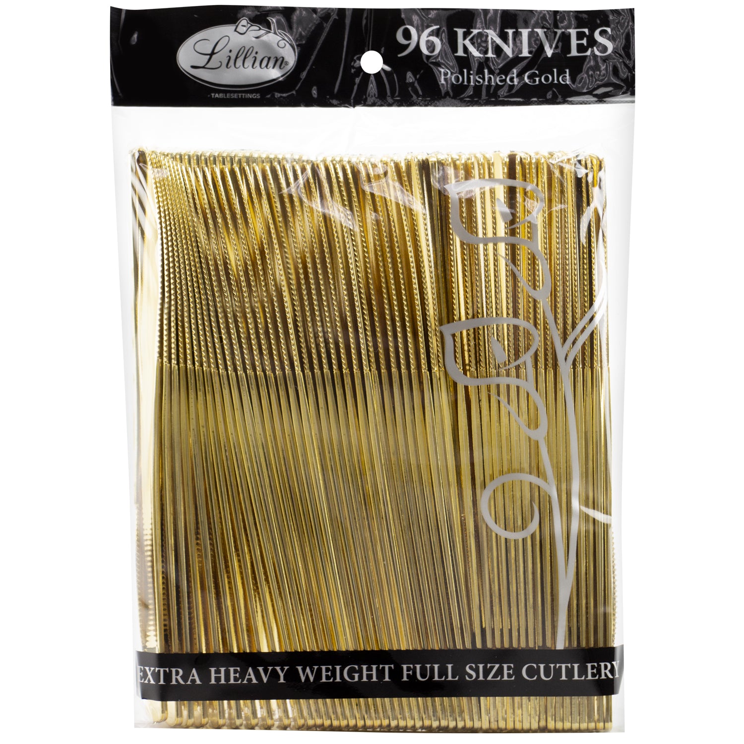 Polished Gold Cutlery – High Count Premium Plastic Flatware for Large Events [576 count]