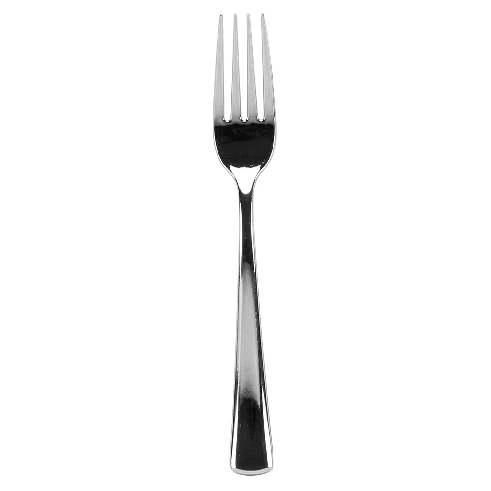 Polished Silver Cutlery – Premium Plastic Disposable Flatware for Elegant Dining