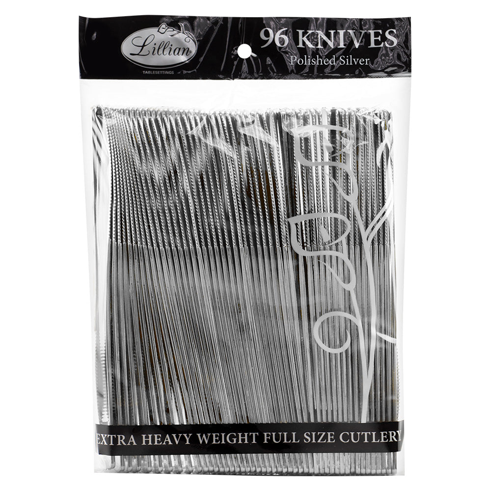 Polished Silver Cutlery – Premium Plastic Disposable Flatware for Elegant Dining