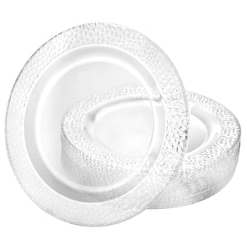 Pebbled Premium Plastic Round Dinnerware - King Zak