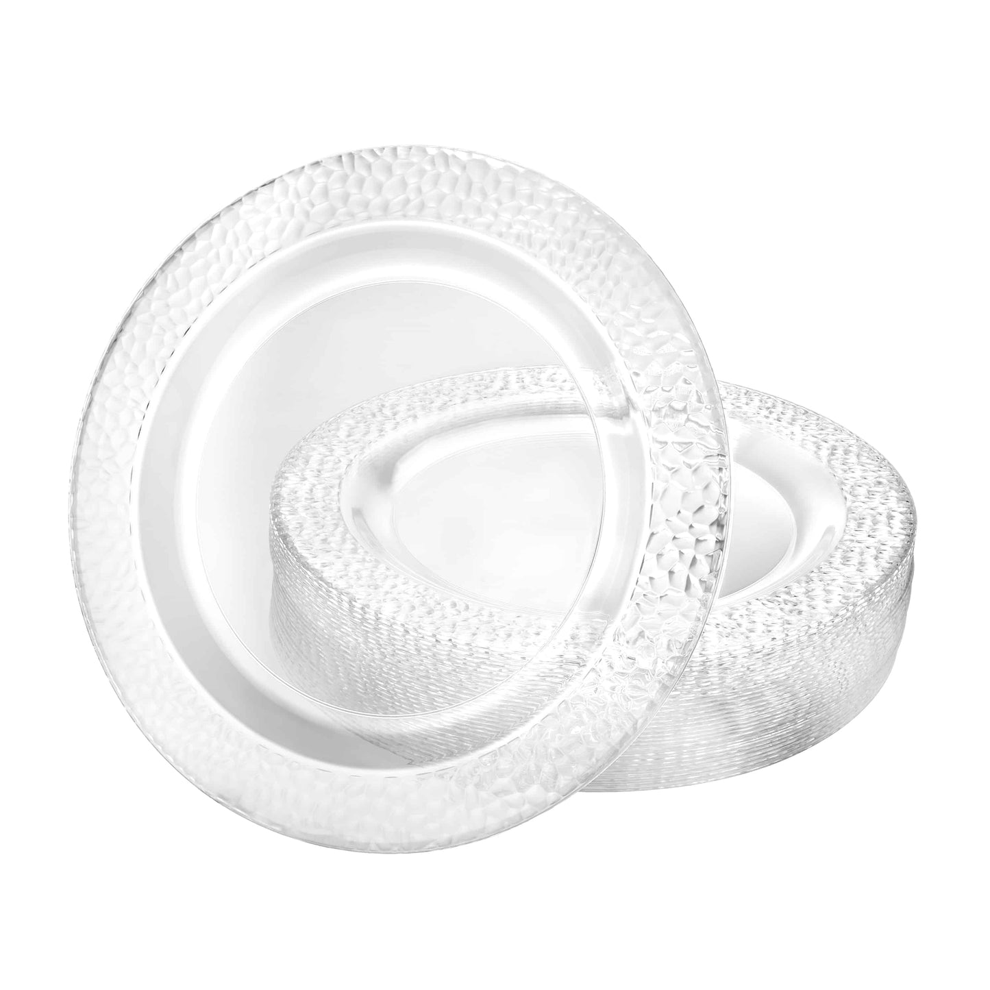 Pebbled Premium Plastic Round Dinnerware - King Zak