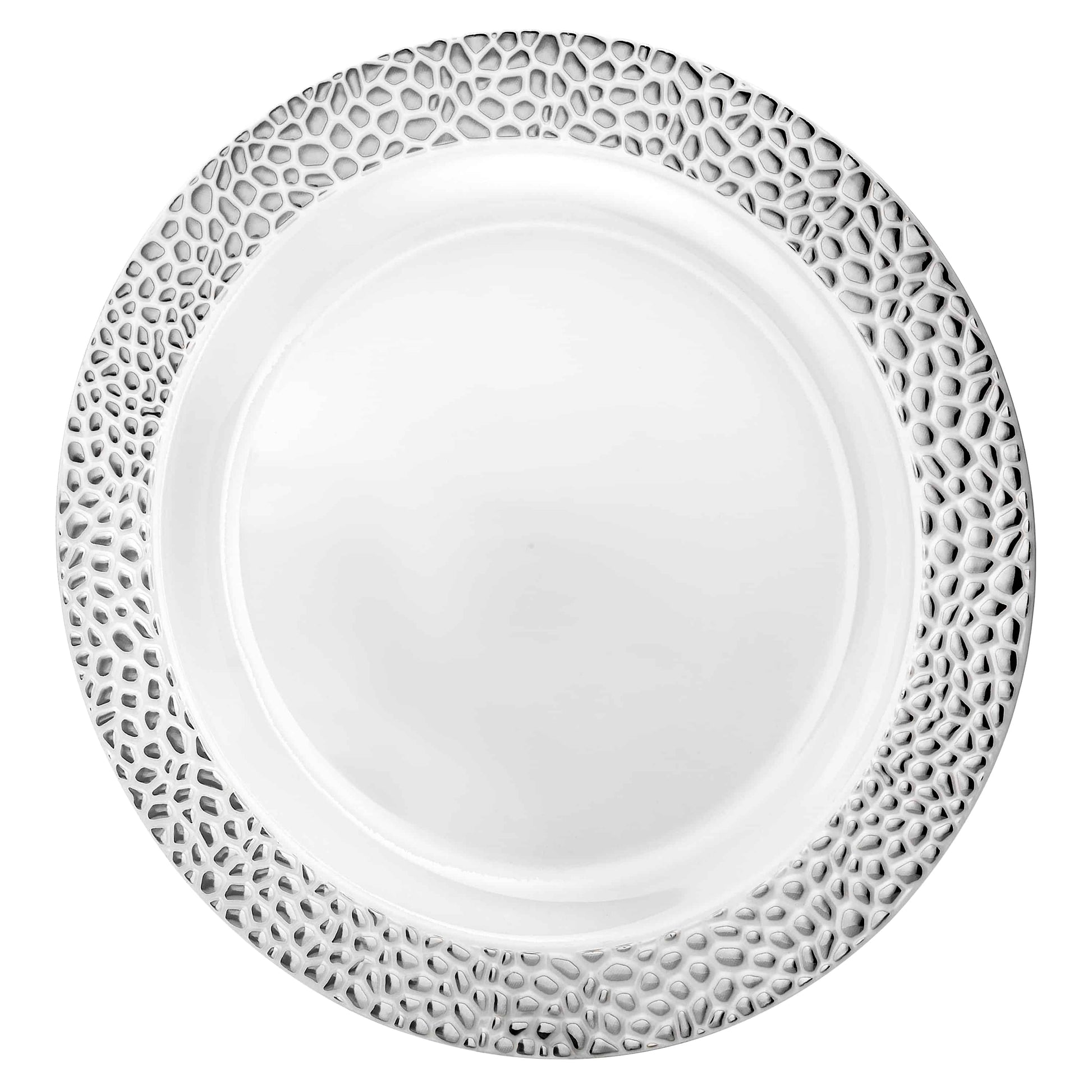 Pebbled Premium Plastic Round Dinnerware