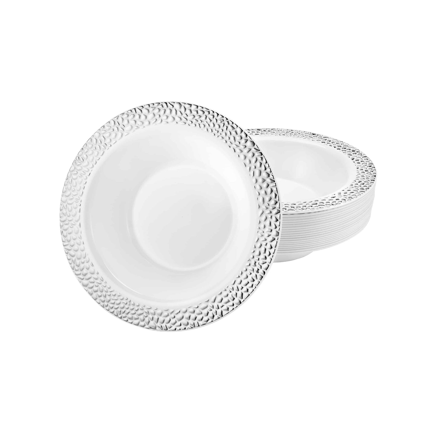 Pebbled Premium Plastic Round Dinnerware - King Zak