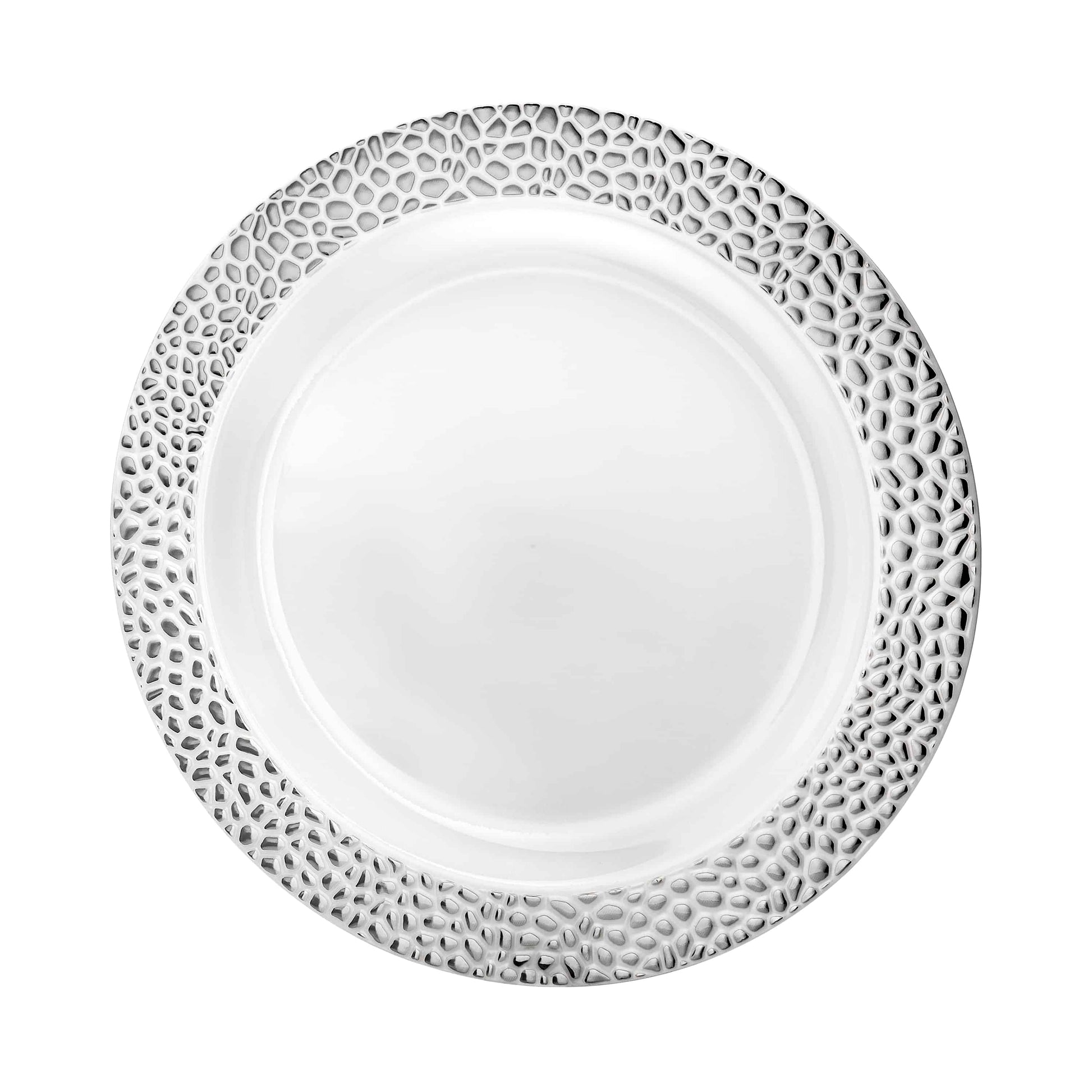 Pebbled Premium Plastic Round Dinnerware