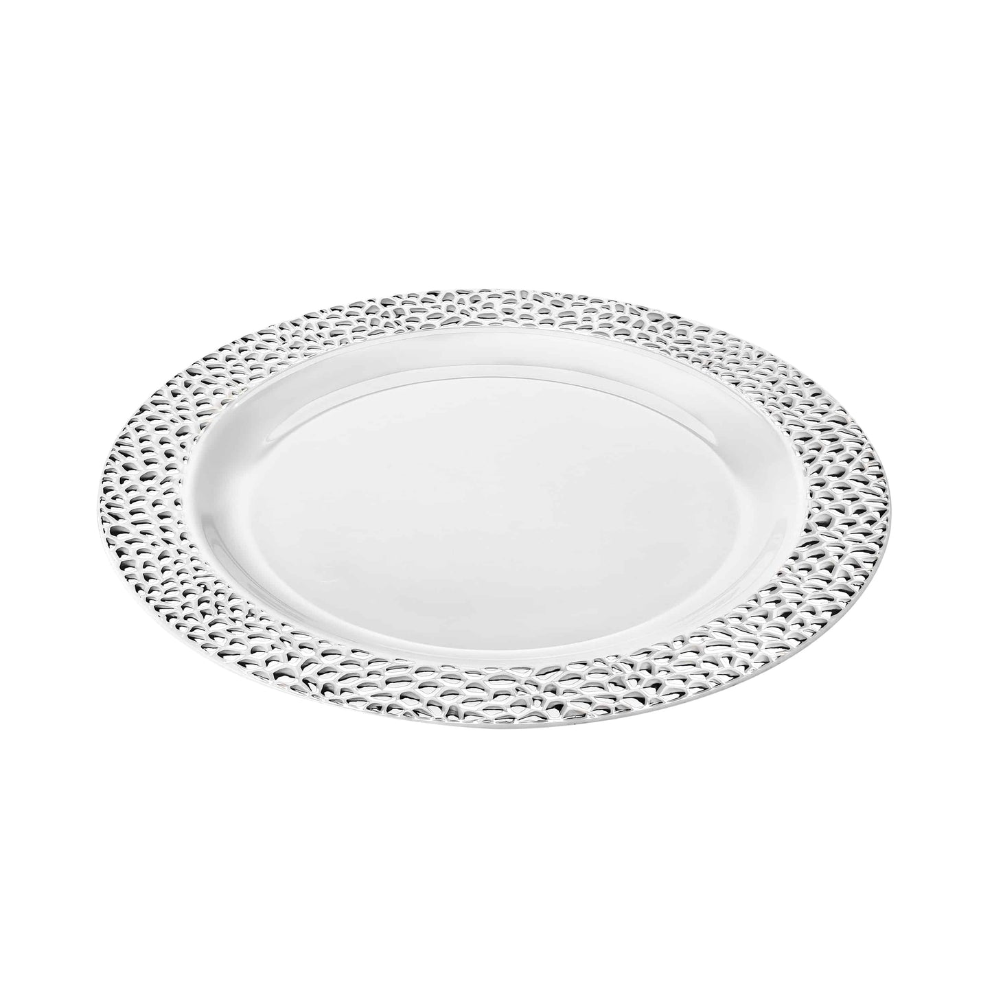 Pebbled Premium Plastic Round Dinnerware - King Zak