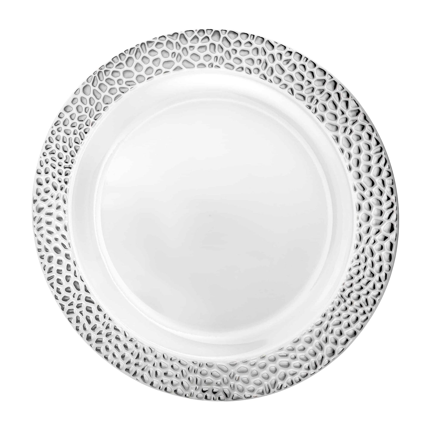 Pebbled Premium Plastic Round Dinnerware - King Zak