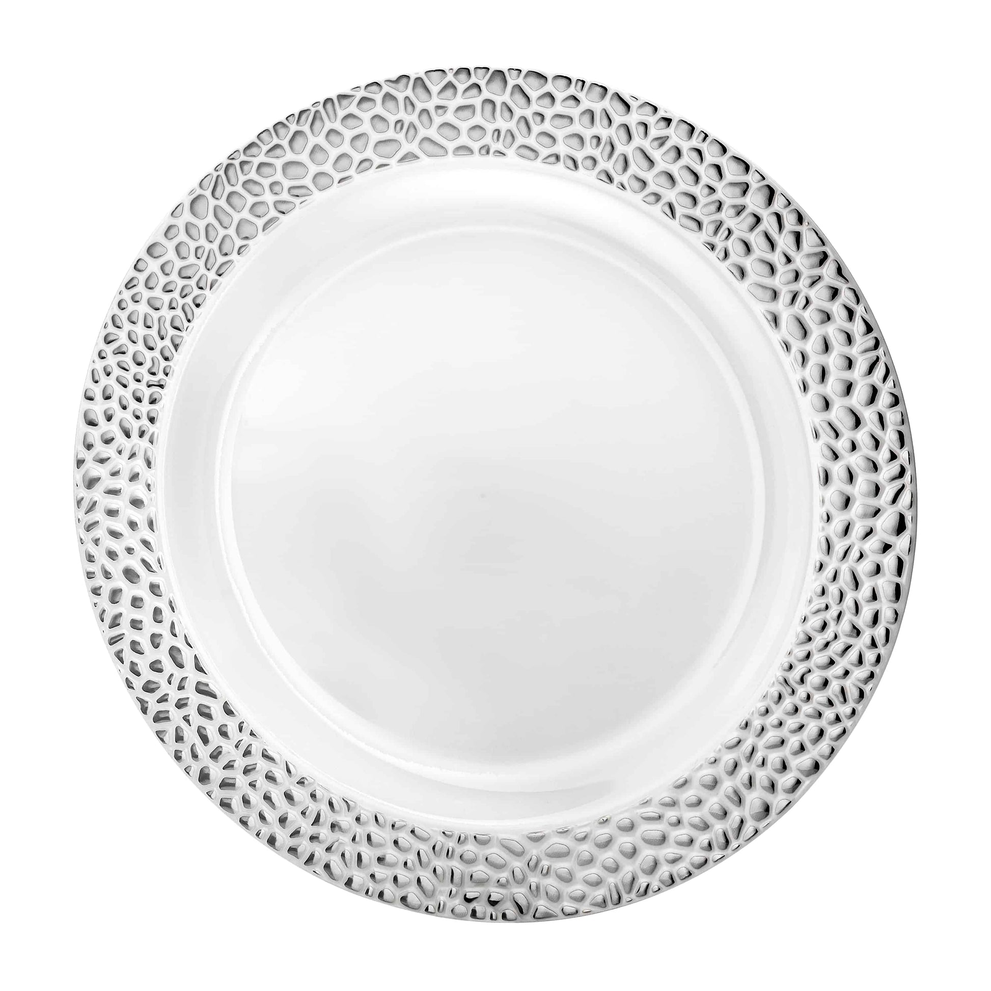 Pebbled Premium Plastic Round Dinnerware